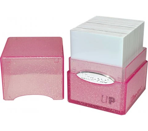 Ultra Pro Deckbox Satin Cube Pink With Silver Glitter 3 Ultra Pro Deckbox Satin Cube Pink With Silver Glitter - Afbeelding 3