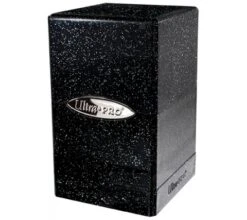 Ultra Pro Deckbox Satin Tower Black With Silver Glitter