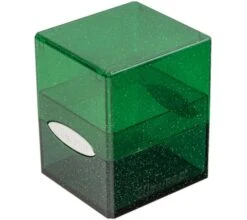 Ultra Pro Deckbox Satin Cube Green With Silver Glitter