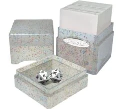 Ultra Pro - Glitter Satin Tower Deckbox: Clear -DRAGON SHIELD Winkel db up satin tower glitter clear 4