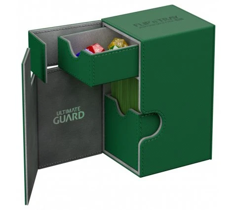 Ultimate Guard Flip'n'Tray Deck Case 80+ XenoSkin Green 2 Ultimate Guard Flip'n'Tray Deck Case 80+ XenoSkin Green - Afbeelding 2