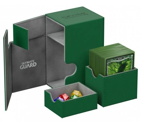 Ultimate Guard Flip'n'Tray Deck Case 80+ XenoSkin Green 3 Ultimate Guard Flip'n'Tray Deck Case 80+ XenoSkin Green - Afbeelding 3