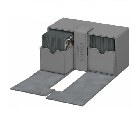Ultimate Guard Twin Flip'n'Tray Deck Case 200+ XenoSkin Gray 4 Ultimate Guard Twin Flip'n'Tray Deck Case 200+ XenoSkin Gray - Afbeelding 4