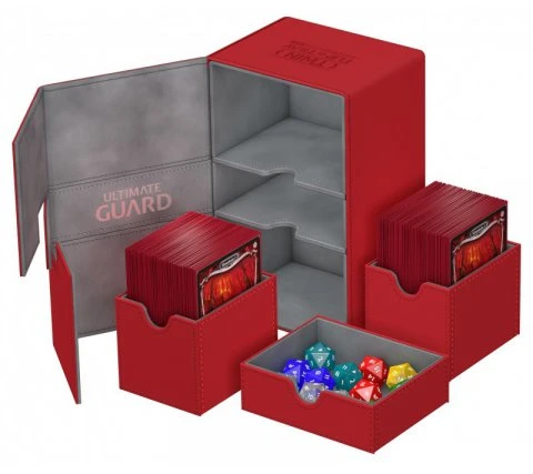 Ultimate Guard Twin Flip'n'Tray Deck Case 160+ XenoSkin Red 1 Ultimate Guard Twin Flip'n'Tray Deck Case 160+ XenoSkin Red