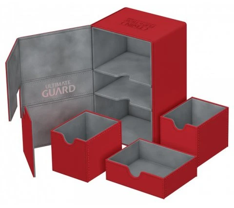 Ultimate Guard Twin Flip'n'Tray Deck Case 160+ XenoSkin Red 2 Ultimate Guard Twin Flip'n'Tray Deck Case 160+ XenoSkin Red - Afbeelding 2