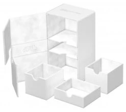 Ultimate Guard Twin Flip'n'Tray Deck Case 200+ XenoSkin Monocolor White -DRAGON SHIELD Winkel ug 011243 2