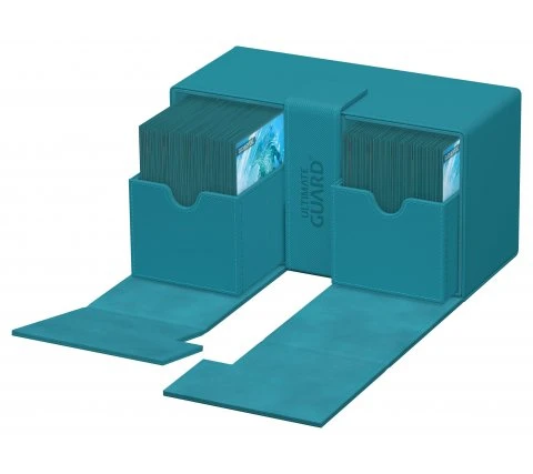 Ultimate Guard Twin Flip'n'Tray Deck Case 200+ XenoSkin Monocolor Petrol 7 Ultimate Guard Twin Flip'n'Tray Deck Case 200+ XenoSkin Monocolor Petrol - Afbeelding 7