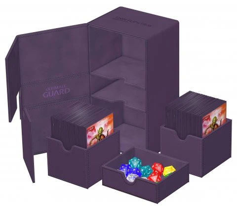 Ultimate Guard Twin Flip'n'Tray Deck Case 200+ XenoSkin Monocolor Purple 1 Ultimate Guard Twin Flip'n'Tray Deck Case 200+ XenoSkin Monocolor Purple