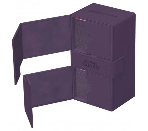 Ultimate Guard Twin Flip'n'Tray Deck Case 200+ XenoSkin Monocolor Purple 6 Ultimate Guard Twin Flip'n'Tray Deck Case 200+ XenoSkin Monocolor Purple - Afbeelding 6