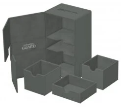 Ultimate Guard Twin Flip'n'Tray Deck Case 200+ XenoSkin Monocolor Grey -DRAGON SHIELD Winkel ug 011249 2